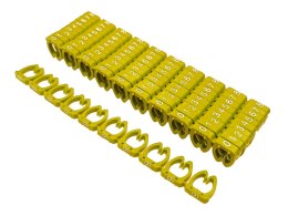 Oznaczniki kabli 0-9 na kable o śr. 4-5.5mm żółte ALANTEC