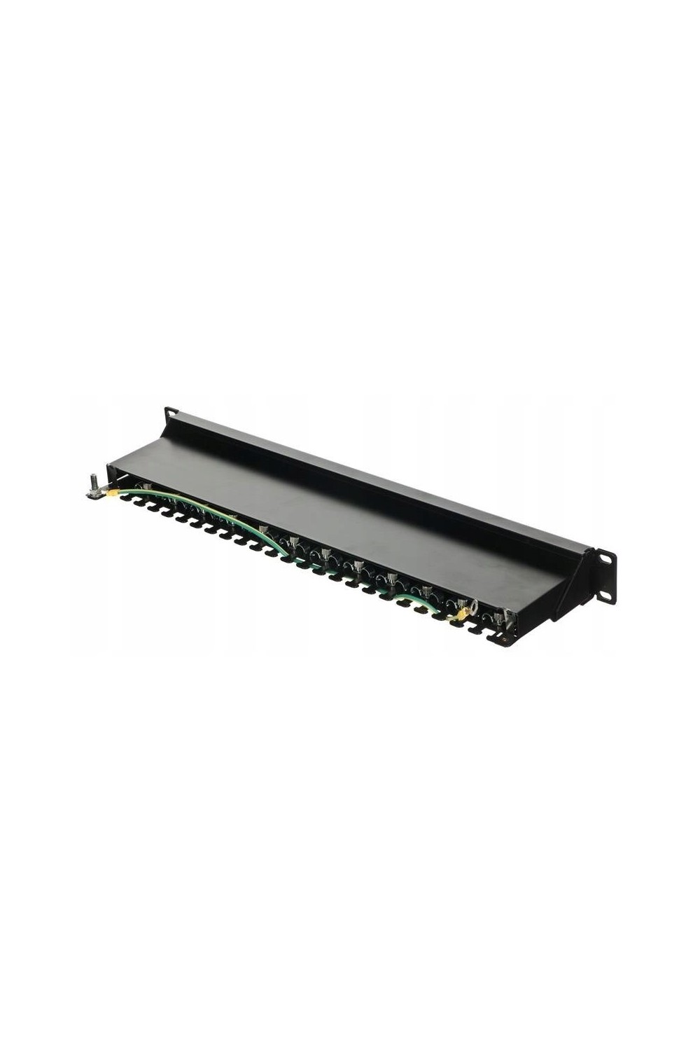 Patch panel A-Lan PK010 czarny 1U 19" STP kat. 6