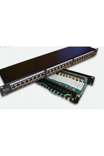 Patch panel A-Lan PK010 czarny 1U 19" STP kat. 6