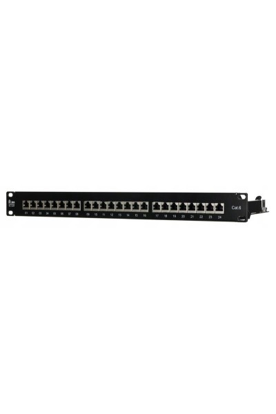 Patch panel A-Lan PK010 czarny 1U 19" STP kat. 6