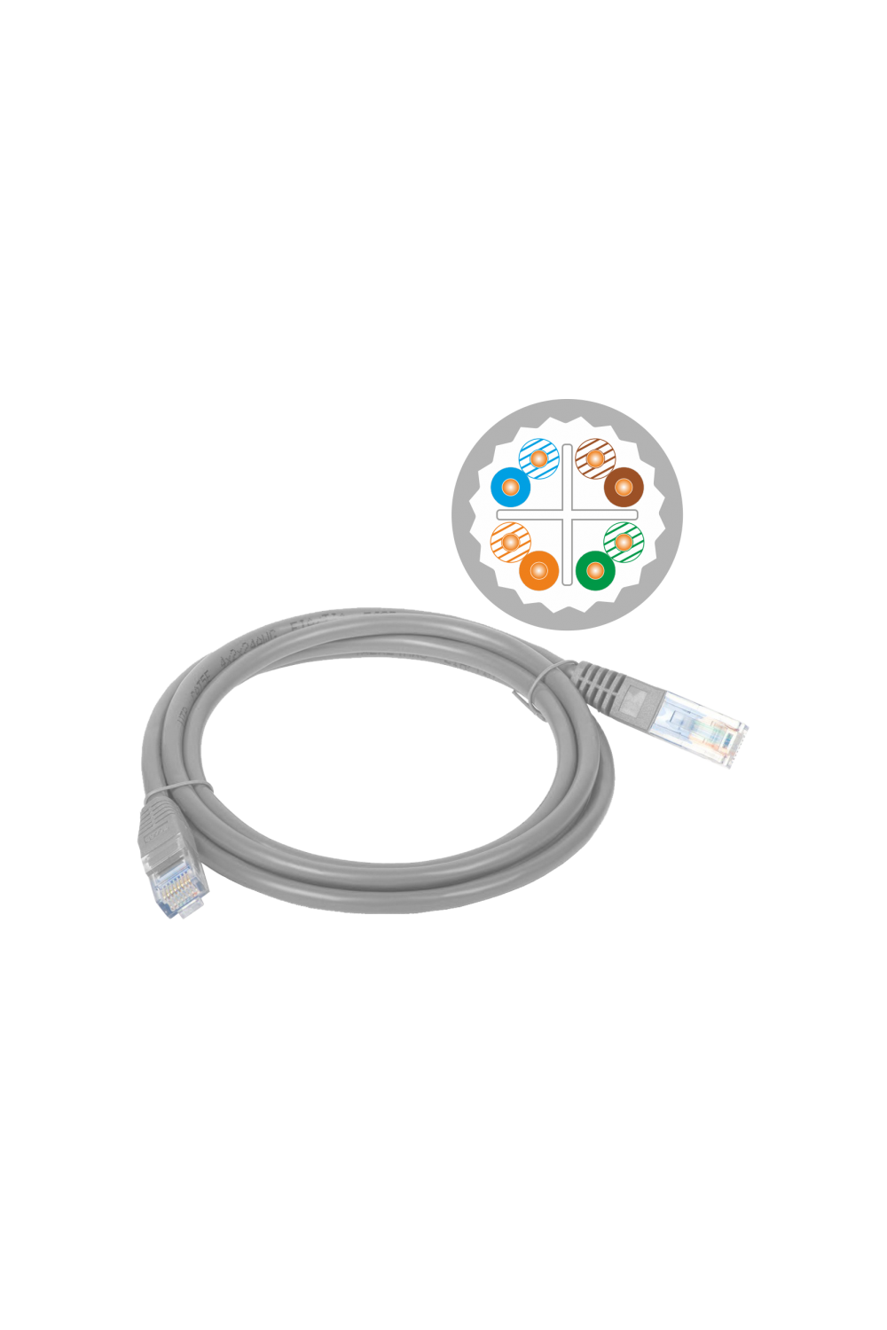 Patch-cord U/UTP kat.6A LSOH 1.0m szary ALANTEC