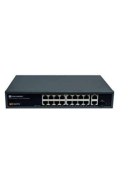 Switch Poe 16xPoE 10/100Mb 2xUplink 100/1000Mb 1x SFP 250W Extend 250m