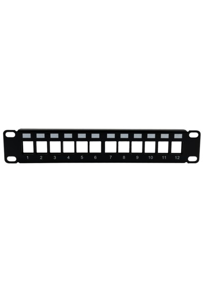 Patch panel 10" modularny 12 portów 1U niewyposażony ALANTEC