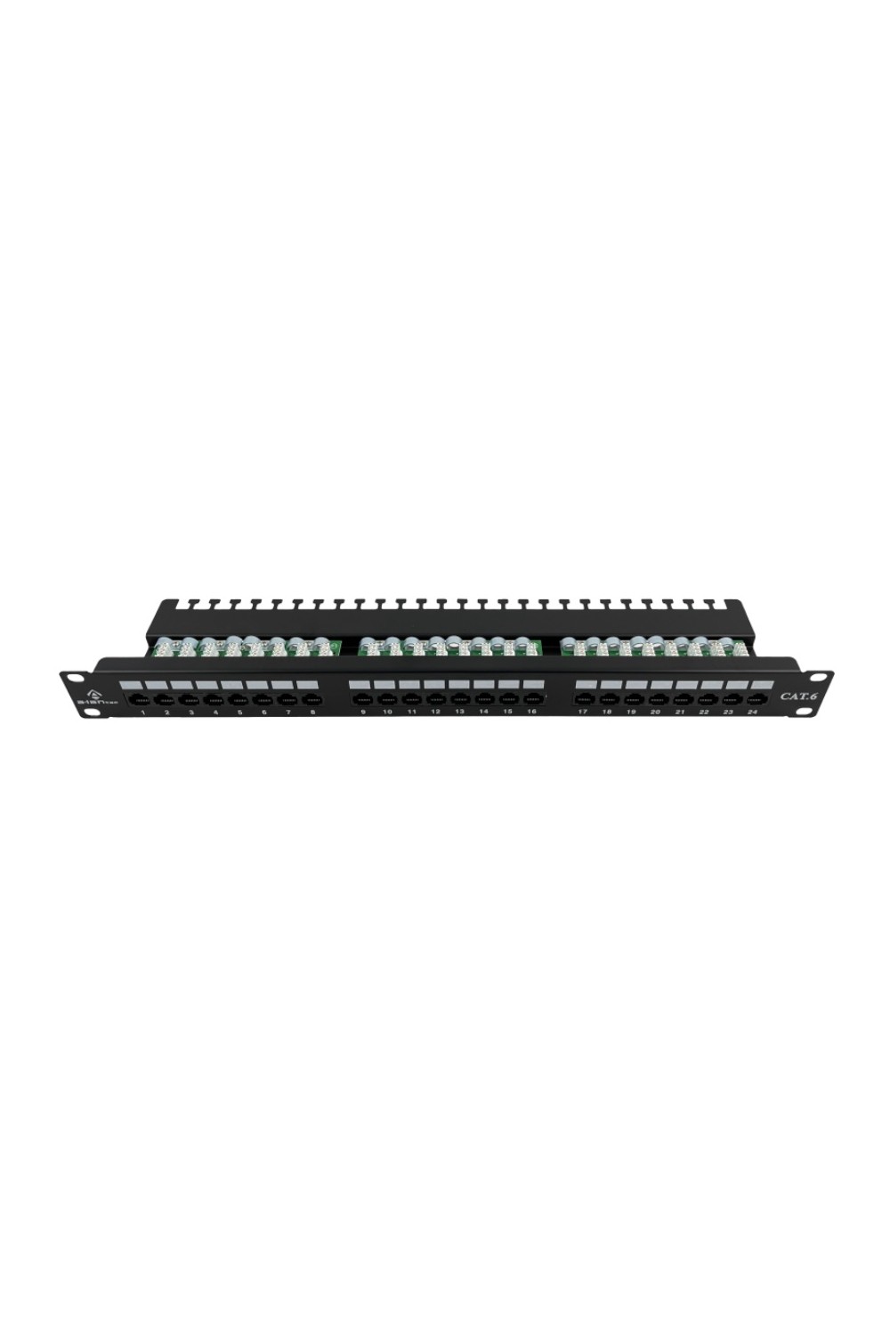Patch panel UTP kat.6, 24 porty LSA z półką 1U ALANTEC