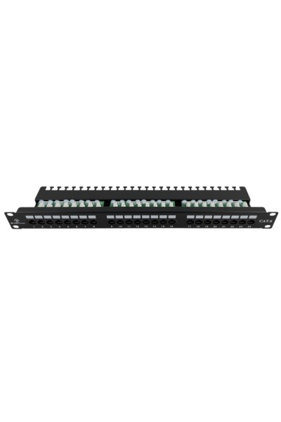Patch panel UTP kat.6, 24 porty LSA z półką 1U ALANTEC