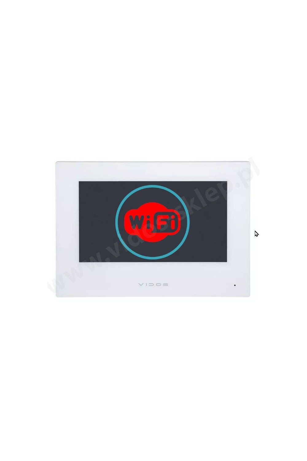 Monitor  IP Vidos ONE. Ekran dotykowy 7" LCD, wbudowany moduł Wi-Fi, pamięć zdjęć, multimedialny, tworzywo ABS / kolor biały