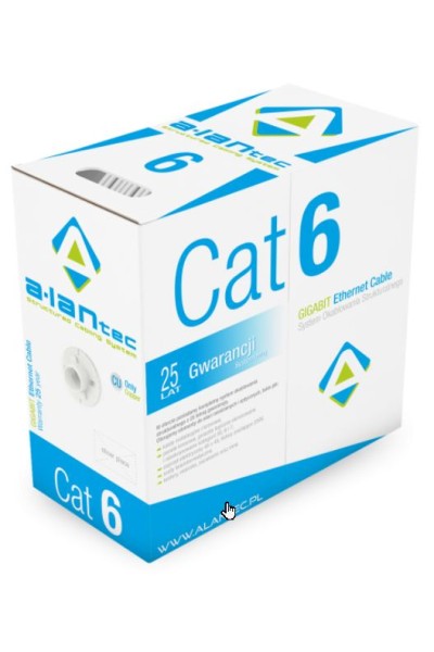 Kabel U/UTP kat.6 LSOH Eca 4PR 305m 25 lat gwarancji, badanie jakości laboratorium INTERTEK (USA) ALANTEC