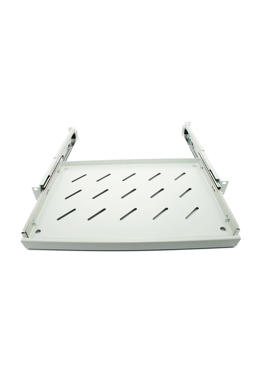 Półka wysuwana 1U do szafy rack 19″ 450 mm szara | F‑P.1U45‑WY‑GR