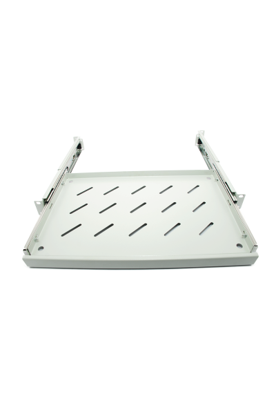 Półka wysuwana 1U do szafy rack 19″ 450 mm szara | F‑P.1U45‑WY‑GR