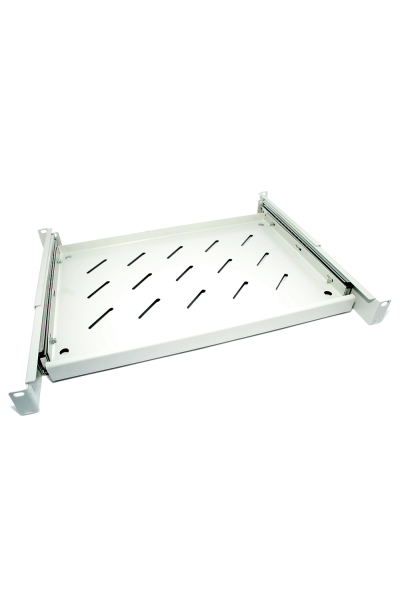 Półka wysuwana 1U do szafy rack 19″ 450 mm szara | F‑P.1U45‑WY‑GR