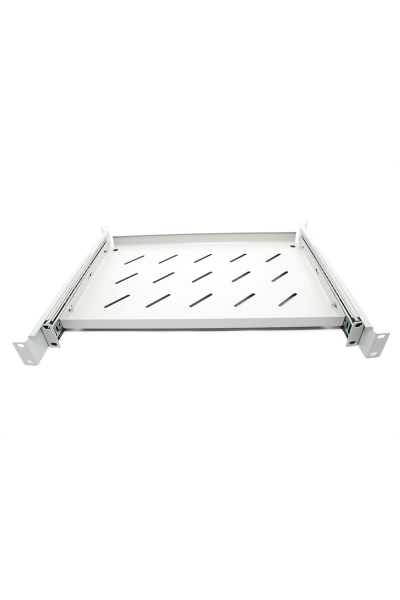 Półka wysuwana 1U do szafy rack 19″ 450 mm szara | F‑P.1U45‑WY‑GR