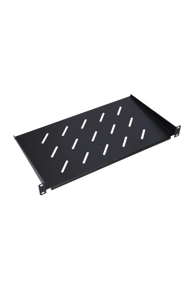 Półka perforowana 1U do szafy rack 19″ 270 mm czarna | F‑P.1U27‑BL