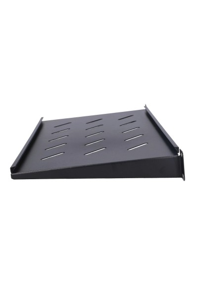 Półka perforowana 1U do szafy rack 19″ 270 mm czarna | F‑P.1U27‑BL