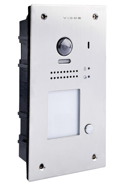 VIDOS S1201A Stacja bramowa wideodomofonu DUO stal szlachetna kamera 170° RFID