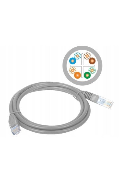 Patchcord kabel sieciowy ethernet UTP kat6 PVC 3m